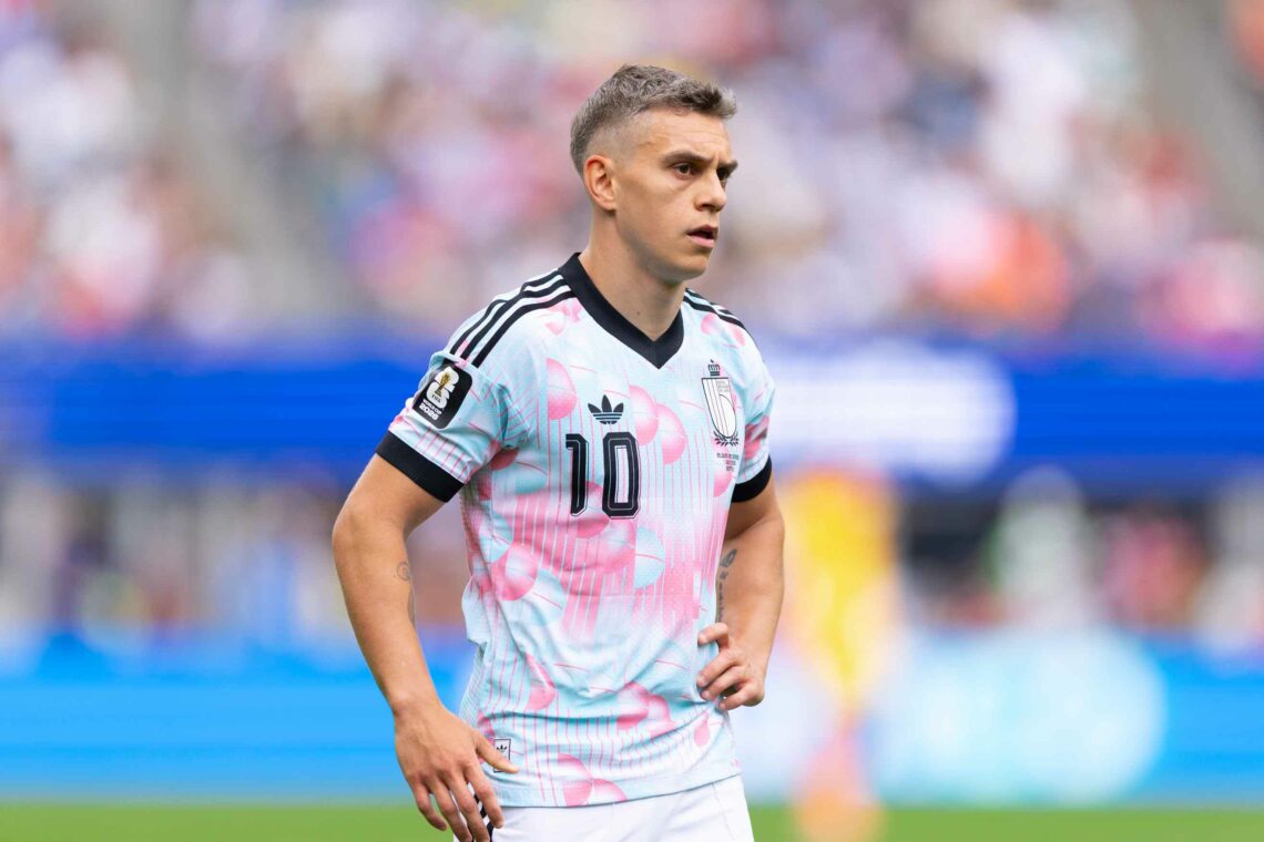 Leandro Trossard of Belgium looks on during the FIFA World Cup 2026 Round Of 32 match between Belgium and Senegal at Seattle Stadium on July 01, 20...