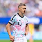 Leandro Trossard of Belgium looks on during the FIFA World Cup 2026 Round Of 32 match between Belgium and Senegal at Seattle Stadium