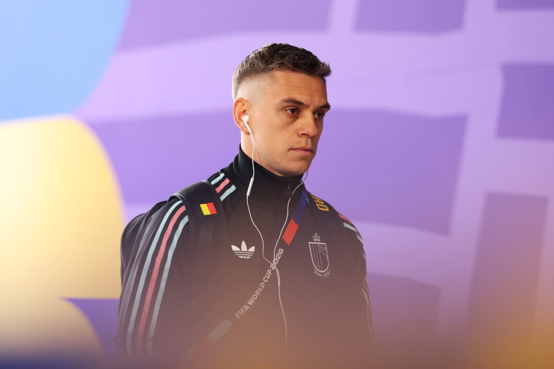 Leandro Trossard #10 of Belgium arrives at the stadium before the FIFA World Cup 2026 Round Of 32 match between Belgium and Senegal at Seattle Stad...