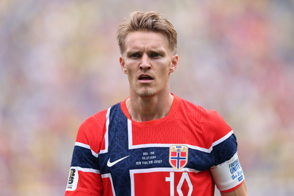 Arsenal star ill ahead of World Cup quarter-final showdown 5 Martin Odegaard #10 of Norway during the FIFA World Cup 2026 Round Of 16 match between Brazil and Norway at New York New Jersey Stadium on July 05, 2026