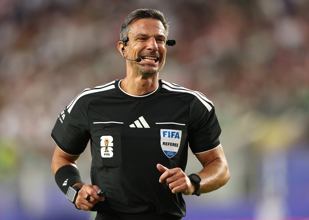 Referee Slavko Vincic in actio during the FIFA World Cup 2026 Group J match between Jordan and Algeria at San Francisco Bay Area Stadium on June 22, 2026 in Santa Clara, California. (Photo by Stu Forster/Getty Images)