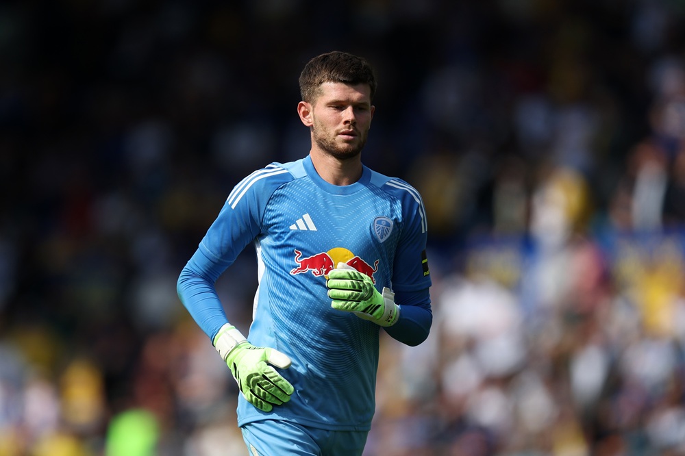 Illan Meslier of Leeds United looks on during the pre-season friendly match between Leeds United and Villarreal CF at Elland Road on August 02, 2025 in Leeds, England. (Photo by George Wood/Getty Images)