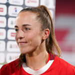 Lia Walti of Switzerland during an tv interview after the 2027 FIFA Women's World Cup Qualifier match between Switzerland and Northern Ireland at Stade de la Tuiliere on March 03, 2026