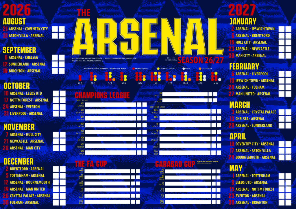 Away kit inspired fixtures wallchart printable