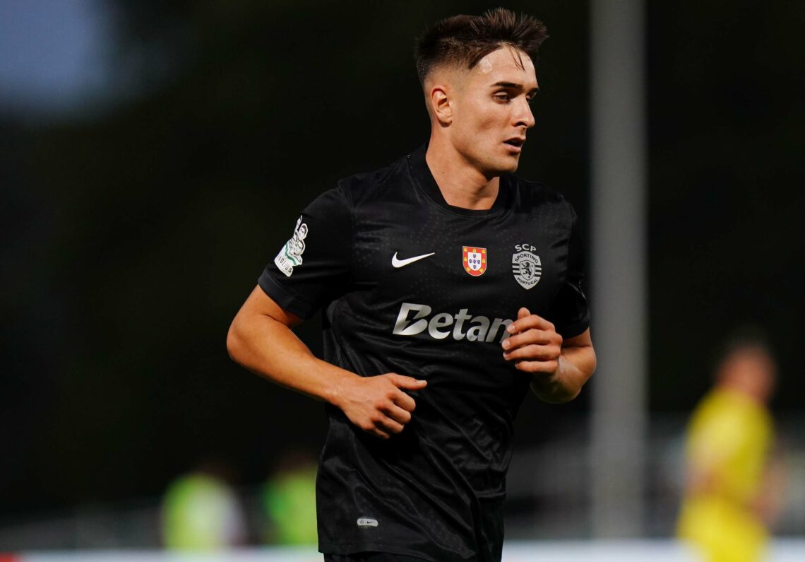 Ivan Fresneda of Sporting CP during the Pre-Season Friendly match between Sporting CP and Villarreal at Estadio Nacional on July 25, 2025 in Oeiras...