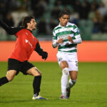 TALLAGHT, IRELAND - DECEMBER 18: Victor Ozhianvuna of Shamrock Rovers is put under pressure by Vincenzo Polito of Hamrun Spartans during the UEFA Conference League 2025/26 League Phase MD6 match between Shamrock Rovers FC and Hamrun Spartans F.C. at Tallaght Stadium on December 18, 2025 in Tallaght, Ireland. (Photo by Charles McQuillan/Getty Images)