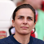LONDON, ENGLAND - APRIL 26: Renee Slegers, Manager of Arsenal, looks on prior to the UEFA Women's Champions League 2025/26 Semi-Final First Leg match between Arsenal FC and OL Lyonnes at Arsenal Stadium on April 26, 2026 in London, England. (Photo by Richard Heathcote/Getty Images)