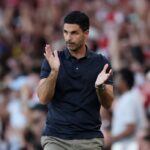 Mikel Arteta, Manager of Arsenal, reacts during the pre-season friendly match between Arsenal FC and Como Calcio at Emirates Stadium on August 12, 2026 in London, England. (Photo by Justin Setterfield/Getty Images)