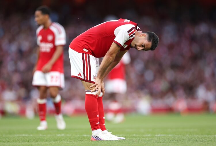 Gabriel Martinelli of Arsenal during the pre-season friendly match between Arsenal FC and Como Calcio at Emirates Stadium on August 12, 2026 in Lon...