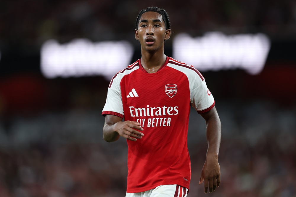 Marli Salmon of Arsenal during the pre-season friendly match between Arsenal FC and Como Calcio at Emirates Stadium on August 12, 2026 in London, E...