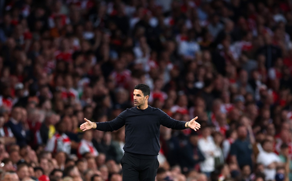 Arsenal Manager Mikel Arteta during the Premier League 2026/27 match between Arsenal FC and Coventry City at Emirates Stadium on August 21, 2026 in London, England. (Photo by Julian Finney/Getty Images)