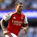 Bruno Guimaraes of Arsenal during the 2026 FA Community Shield match between Arsenal and Manchester City at Principality Stadium on August 16, 2026 in Cardiff, Wales. (Photo by Shaun Botterill/Getty Images)