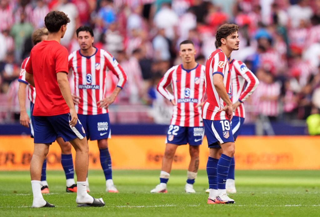 MADRID, SPAIN - AUGUST 23: Julian Alvarez of Atletico de Madrid reacts after the LaLiga EA Sports 2026/27 match between Atletico de Madrid and Villarreal CF at Riyadh Air Metropolitano on August 23, 2026 in Madrid, Spain. (Photo by Angel Martinez/Getty Images)