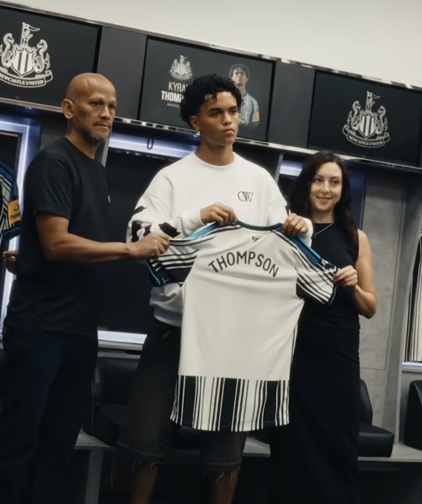 Kyran Thompson signing for Newcastle United (Photo via Thompson on Instagram)