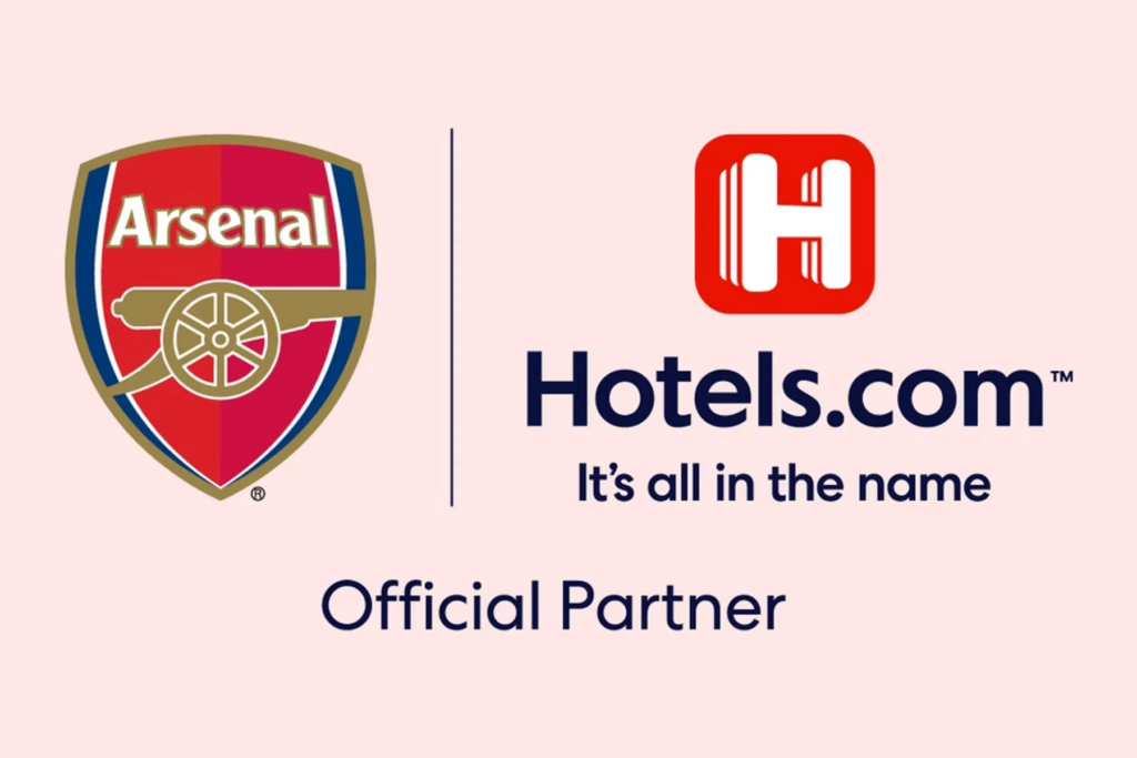 Arsenal renew commercial partnership 2 Arsenal badge alongside hotels.com logo with 'official partner'