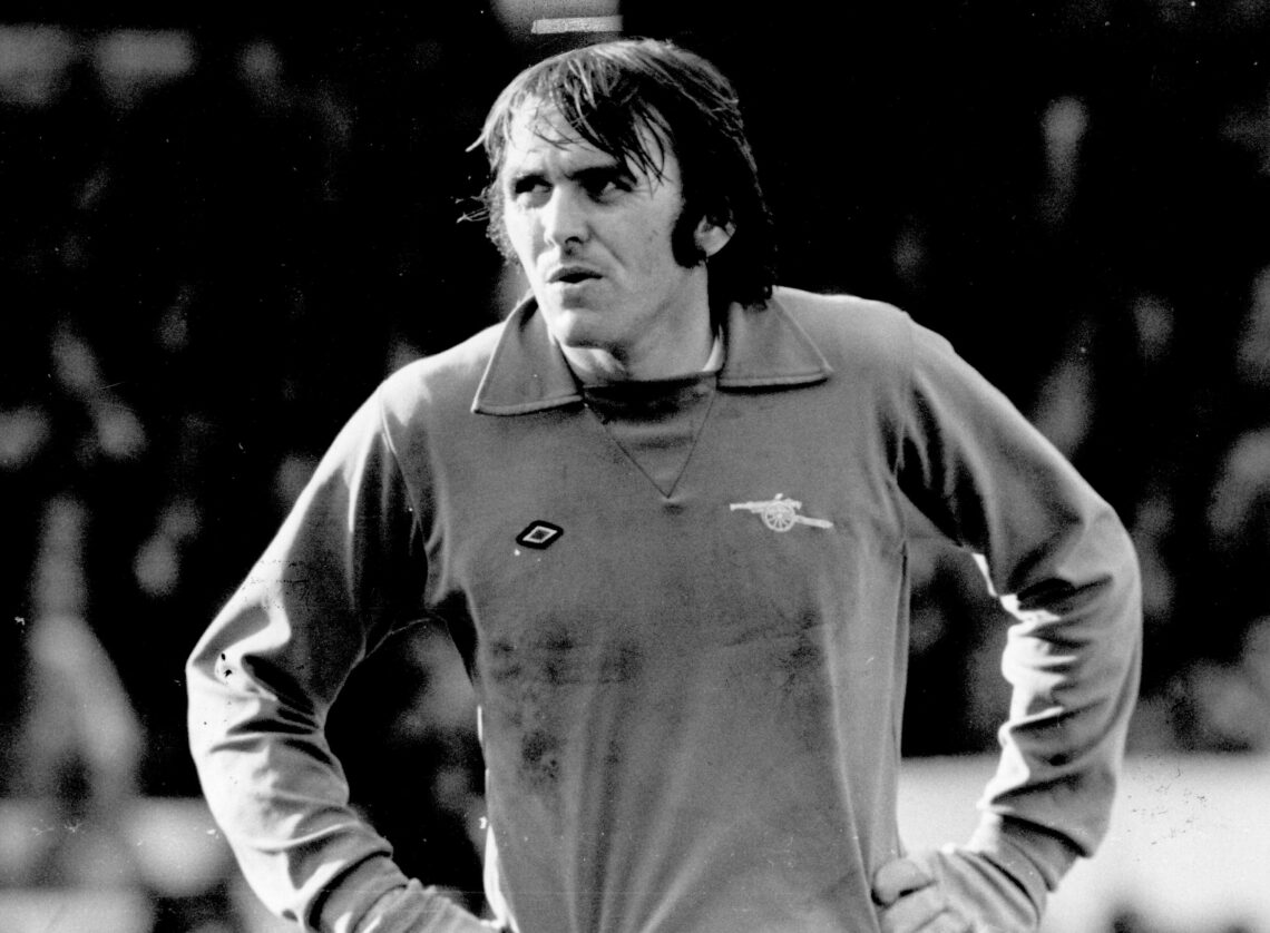 Former Arsenal keeper Jimmy Rimmer dies 1 circa 1975: Footballer Jimmy Rimmer of Arsenal on the pitch. (Photo by Evening Standard/Getty Images)