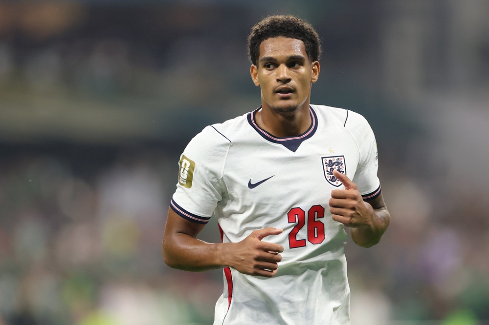 Jarell Quansah of England during the FIFA World Cup 2026 Round Of 16 match between Mexico and England at Mexico City Stadium on July 5, 2026 in Mexico City, Mexico. (Photo by Charlotte Wilson/Getty Images)