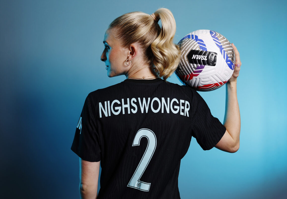 WHIPPANY, NEW JERSEY - MARCH 27: Jenna Nighswonger #2 of NJ/NY Gotham FC poses for a portrait during Gotham FC Media Day at Hanover Marriott on Mar...