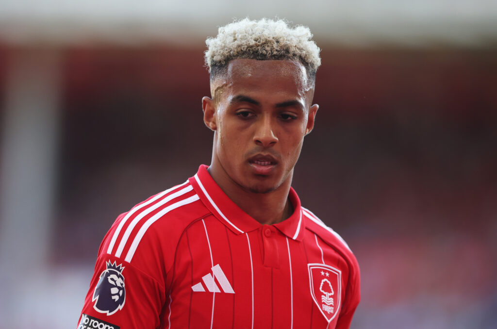 NOTTINGHAM, ENGLAND - MAY 24: Omari Hutchinson of Nottingham Forest during the Premier League match between Nottingham Forest and Bournemouth at City Ground on May 24, 2026 in Nottingham, England. (Photo by Cameron Smith/Getty Images)