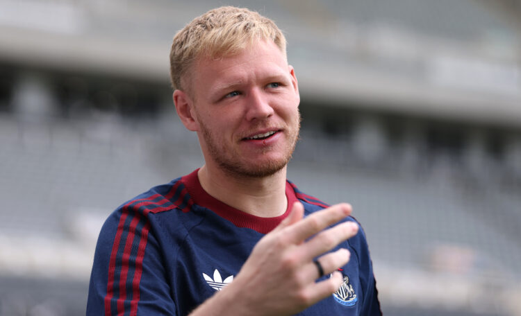 Aaron Ramsdale of Newcastle United, arrives at the ground prior to the Premier League match between Newcastle United and West Ham United at St Jame...