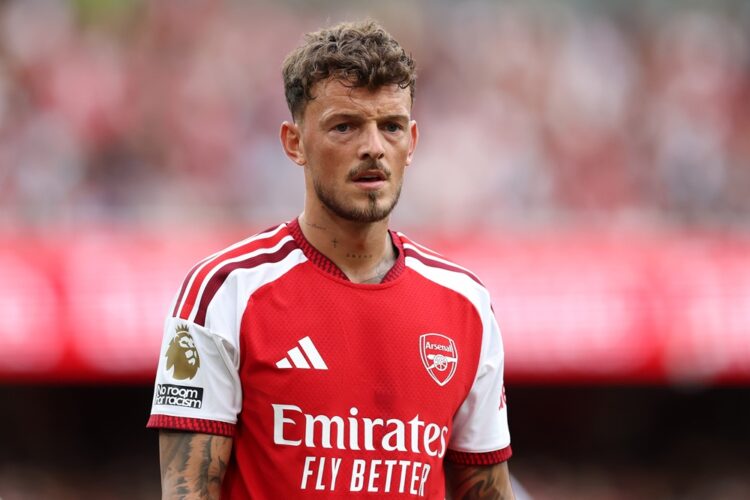Ben White of Arsenal during the Premier League 2026/27 match between Arsenal FC and Chelsea FC at Emirates Stadium on September 06, 2026 in London,...