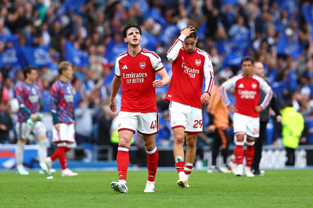 Premier League explain why Declan Rice was not sent off v Brighton 2 BRIGHTON, ENGLAND - SEPTEMBER 19: Declan Rice of Arsenal appears looks on during the Premier League 2026/27 match between Brighton & Hove Albion and Arsenal FC at American Express Stadium on September 19, 2026 in Brighton, England. (Photo by Clive Rose/Getty Images)