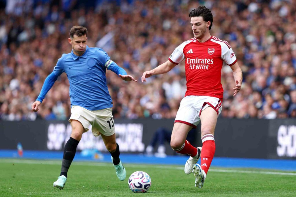 Premier League explain why Declan Rice was not sent off v Brighton 3 BRIGHTON, ENGLAND - SEPTEMBER 19: Declan Rice of Arsenal is put under pressure by Pascal Gross of Brighton & Hove Albion during the Premier League 2026/27 match between Brighton & Hove Albion and Arsenal FC at American Express Stadium on September 19, 2026 in Brighton, England. (Photo by Clive Rose/Getty Images)