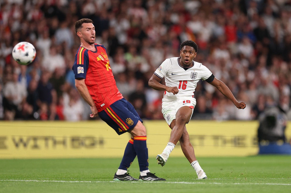 Tuchel explains why he started Myles Lewis-Skelly for England and appraises performance 2 Myles Lewis-Skelly of England shoots under pressure from Aymeric Laporte of Spain during the UEFA Nations League 2026/27 group phase match between England and Spain at Wembley Stadium on September 26, 2026 in London, England. (Photo by Carl Recine/Getty Images)