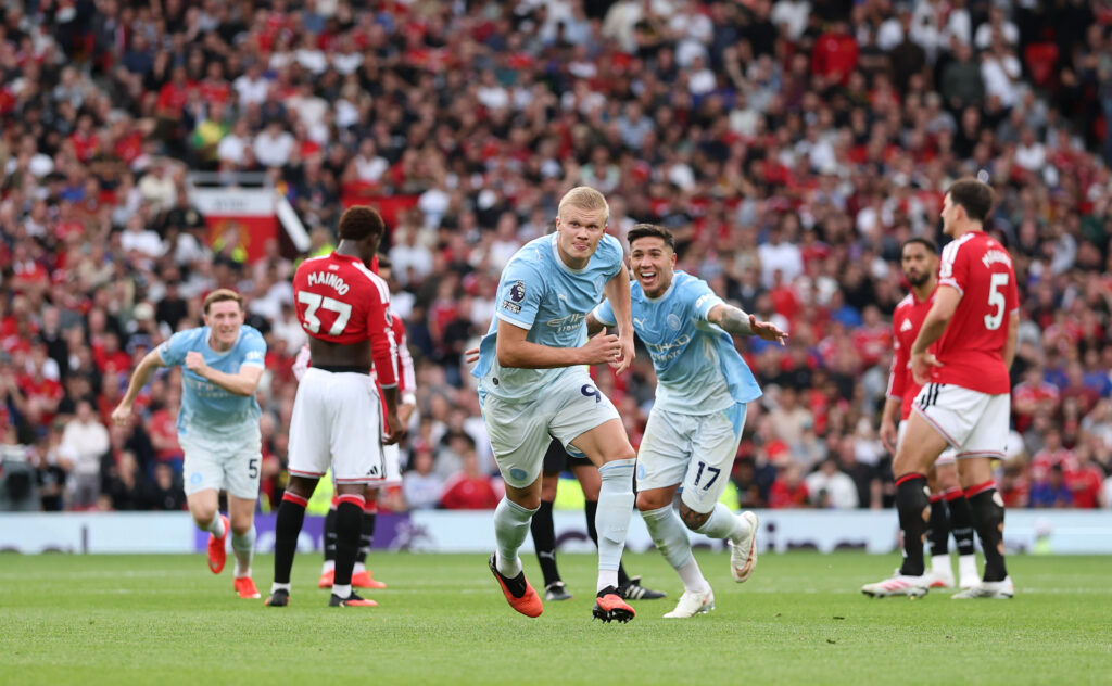 Pro Ref called out after errors in Arsenal and Manchester United games 4 MANCHESTER, ENGLAND - SEPTEMBER 13: Erling Haaland of Manchester City celebrates scoring his team’s first goal during the Premier League 2026/27 match between Manchester United and Manchester City at Old Trafford on September 13, 2026 in Manchester, England. (Photo by Michael Regan/Getty Images)