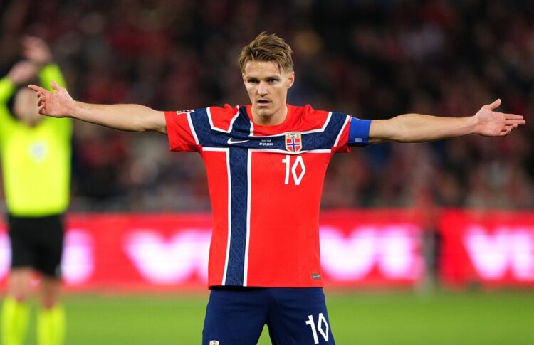 Martin Odegaard of Norway reacts during the UEFA Nations League 2026/27 group phase match between Norway and Portugal at Ullevaal Stadion on Septem...