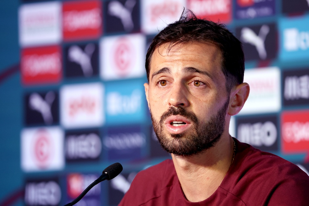 Bernardo Silva of Portugal attends a press conference prior to the team training session during the FIFA World Cup 2026 at Gardens North County District Park on June 30, 2026 in Palm Beach Gardens, United States. (Photo by Leonardo Fernandez/Getty Images)