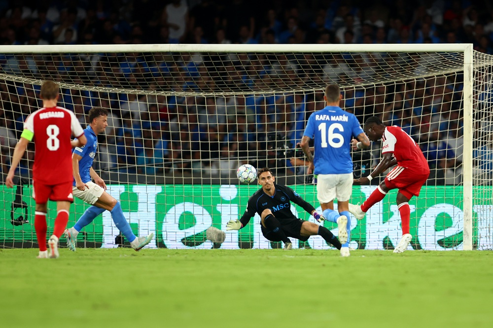Arsenal break club record in Napoli win despite 1-0 result 2 Bukayo Saka of Arsenal FC during the UEFA Champions League 2026/27 League Phase MD1 match between SSC Napoli and Arsenal FC at Stadio Diego Armando Maradona on September 09, 2026 in Naples, Italy. (Photo by Maurizio Lagana/Getty Images)