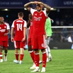 Ben White of Arsenal FC celebrates the victory after the UEFA Champions League 2026/27 League Phase MD1 match between SSC Napoli and Arsenal FC at Stadio Diego Armando Maradona on September 09, 2026 in Naples, Italy. (Photo by Maurizio Lagana/Getty Images)
