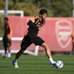 Piero Hincapie in training with Arsenal (Photo via Arsenal.com)