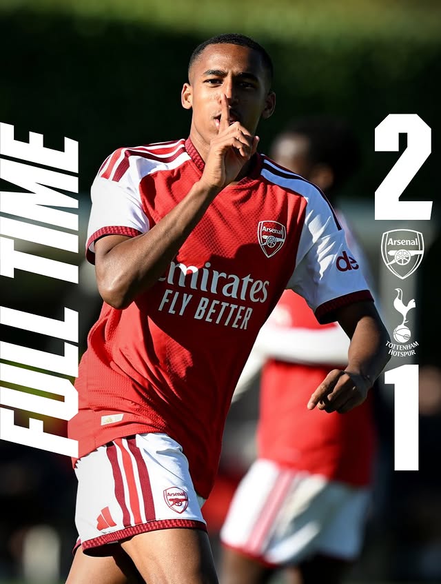 Arsenal's post-match graphic following the u18 win over Tottenham Hotspur