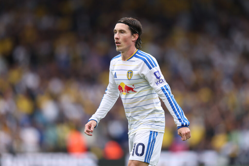 LEEDS, ENGLAND - AUGUST 30: Harry Wilson of Leeds in action during the Premier League 2026/27 match between Leeds United and Brentford at Elland Road on August 30, 2026 in Leeds, England. (Photo by Michael Regan/Getty Images)