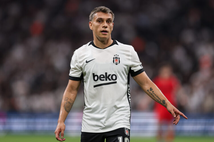 Leandro Troosard of  Besiktas looks on during the Turkish Super League 2026/27 match between Besiktas JK and Corum FK at Tupras Stadium on August 3...