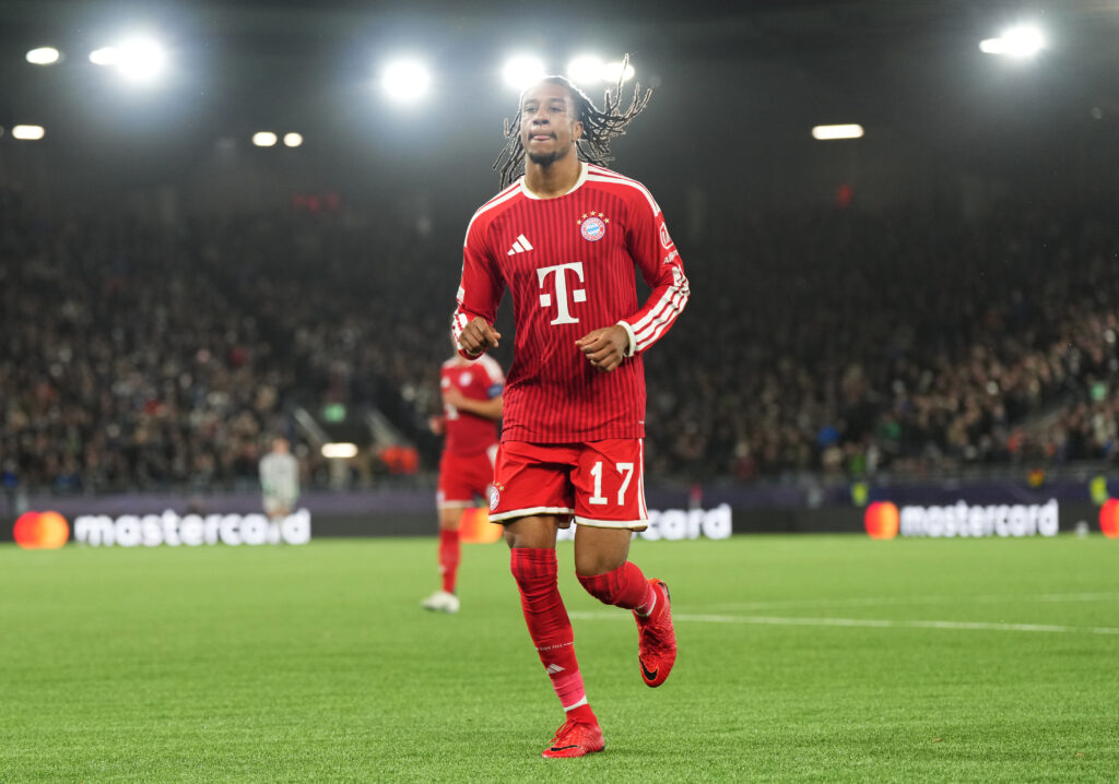 STAVANGER, NORWAY - OCTOBER 13: Michael Olise of FC Bayern Munich during the UEFA Champions League 2026/27 League Phase MD2 match between Viking FK and FC Bayern München at Viking Stadion on October 13, 2026 in Stavanger, Norway. (Photo by Marius Nordnes / Nordnes Foto/Getty Images)