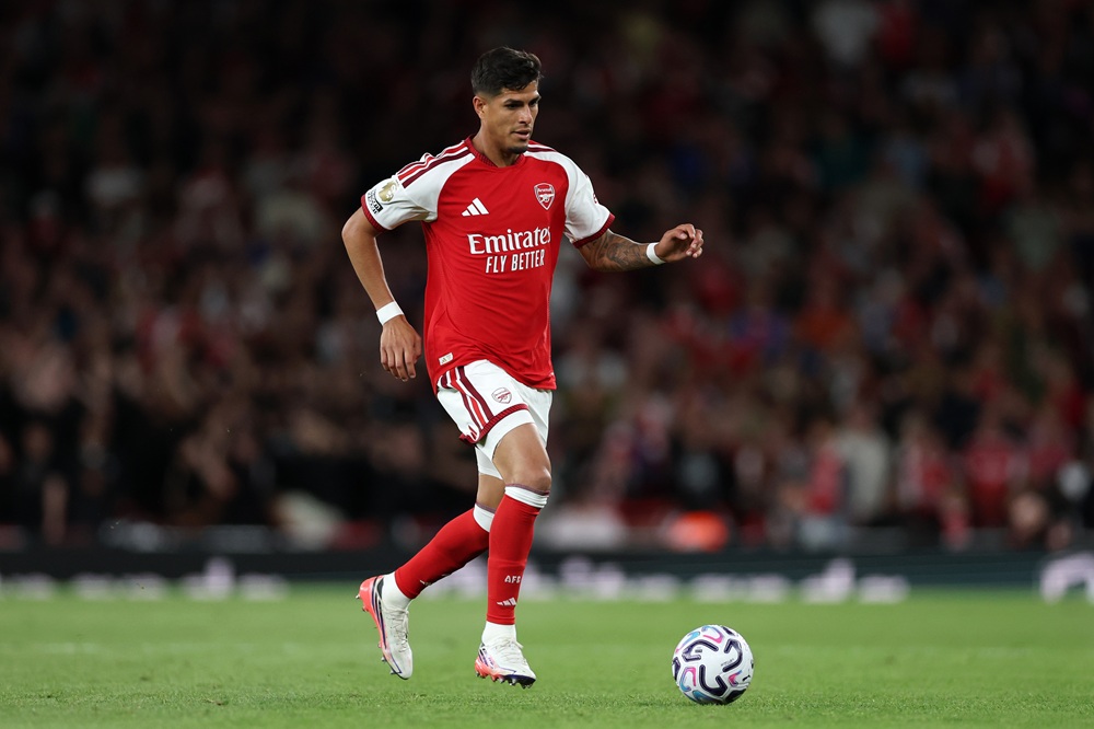 Piero Hincapie of Arsenal during the Premier League 2026/27 match between Arsenal FC and Coventry City at Emirates Stadium on August 21, 2026 in Lo...