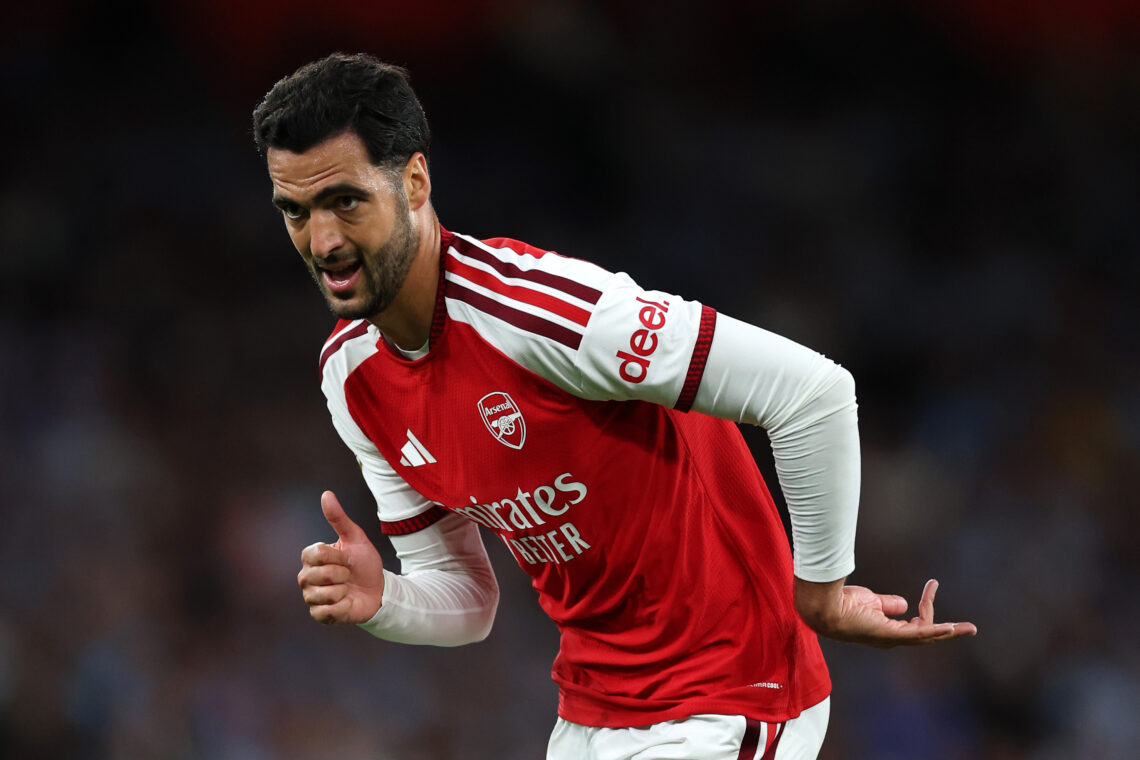 LONDON, ENGLAND - AUGUST 21: Mikel Merino of Arsenal during the Premier League 2026/27 match between Arsenal FC and Coventry City at Emirates Stadi...