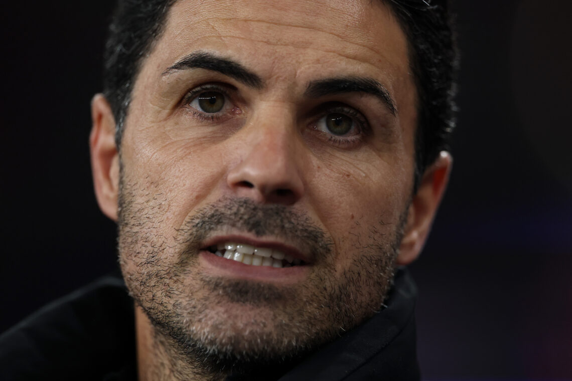LONDON, ENGLAND - NOVEMBER 26: Arsenal manager Mikel Arteta looks on during the UEFA Champions League 2025/26 League Phase MD5 match between Arsena...