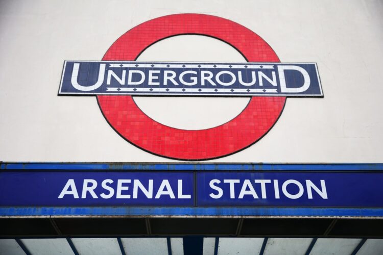 A general view of Arsenal Underground Station prior to kickoff during the Barclays Premier League match between Arsenal and Tottenham Hotspur at Em...