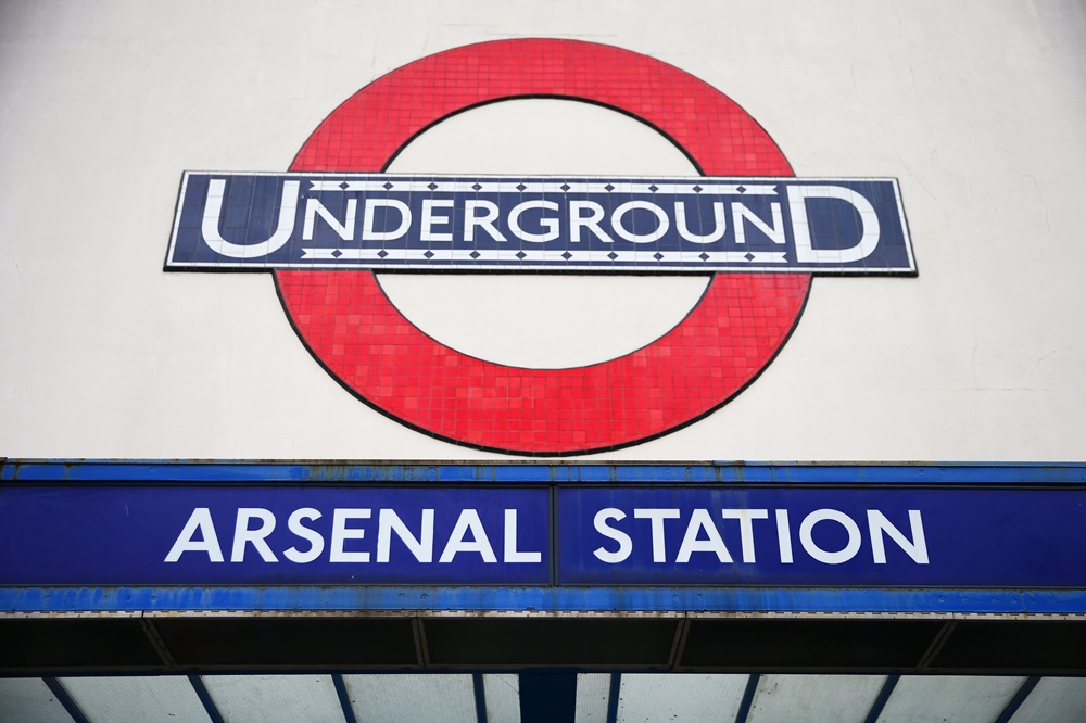 A general view of Arsenal Underground Station prior to kickoff during the Barclays Premier League match between Arsenal and Tottenham Hotspur at Em...