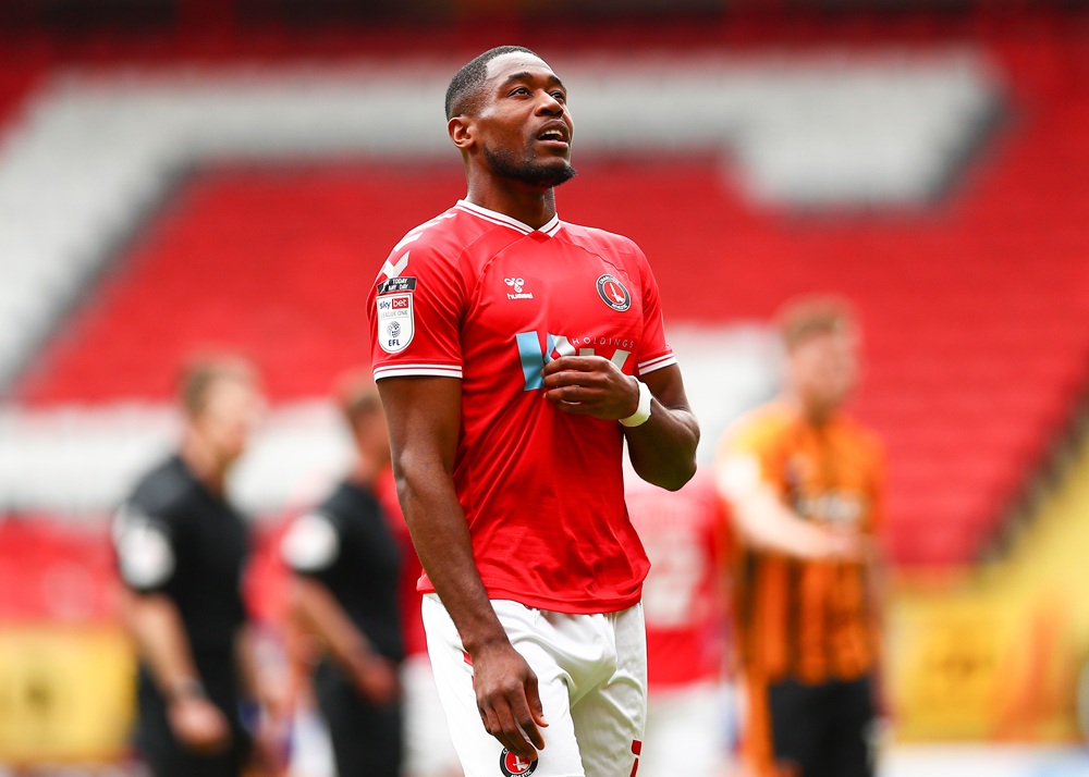 Chuks Aneke of Charlton Athletic after Charlton Athletic missed out on the play offs despite winning the match following the Sky Bet League One match between Charlton Athletic and Hull City at The Valley on May 09, 2021 in London, England. (Photo by Jacques Feeney/Getty Images)