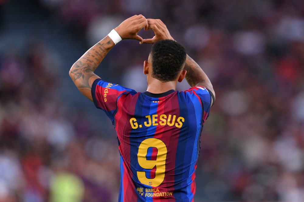 Arsenal summer sale hits 5 g/a in 7 games 4 Gabriel Jesus of FC Barcelona celebrates scoring his team’s second goal during the LaLiga EA Sports 2026/27 match between FC Barcelona and Getafe CF at Spotify Camp Nou on October 10, 2026 in Barcelona, Spain. (Photo by David Ramos/Getty Images)