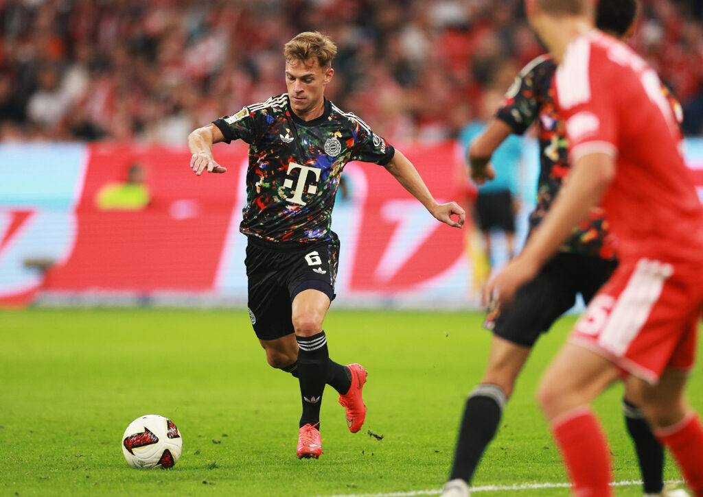 MUNICH, GERMANY - SEPTEMBER 18: Joshua Kimmich of Bayern Munich during the Bundesliga 2026/27 match between FC Bayern München and 1. FC Union Berlin at Allianz Arena on September 18, 2026 in Munich, Germany. (Photo by Adam Pretty/Getty Images)
