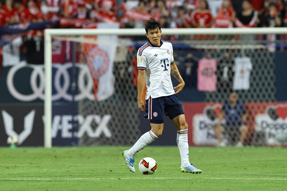 Kim Min-Jae of FC Bayern München in action during the Audi Football Summit 2026 match between FC Bayern München and Jeju SK FC at Jeju World Cup Stadium on August 04, 2026 in Seogwipo, South Korea. (Photo by Han Myung-Gu/Getty Images)