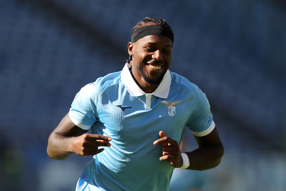 Nuno Tavares of S.S. Lazio celebrates scoring his team’s first goal during the Serie A match between SS Lazio and AC Monza at Stadio Olimpico on October 11, 2026 in Rome, Italy. (Photo by Paolo Bruno/Getty Images)