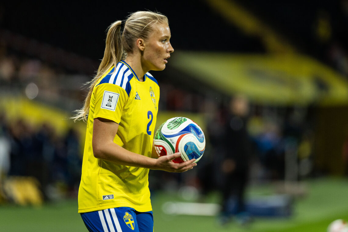 Arsenal 20yo recovers from foot injury to score in 10-0 win 1 SOLNA, SWEDEN - OCTOBER 13: Smilla Holmberg of Sweden during the FIFA Women's World Cup 2027 Women's European Qualifiers Play-offs Round 1 Second L...