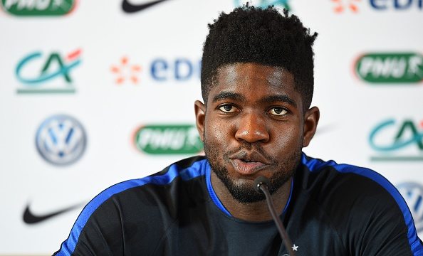 France's defender Samuel Umtiti gives a press conference at the Aguilera stadium in Biarritz on May 21, 2016, during the team preparation for the Euro 2016 European football. / AFP / FRANCK FIFE